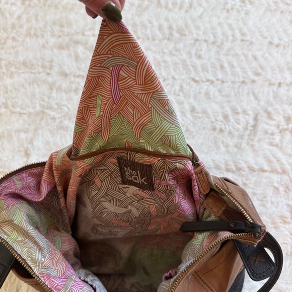 The Sak two toned Kendra leather satchel handle leather shoulder bag - Picture 10 of 12